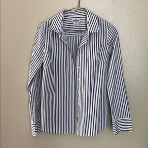 J crew striped business blouse
